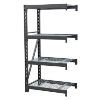 Heavy-Duty Racking Extension Pack with 4 Mesh Shelves 640kg Capacity Per Level [AP6372E]