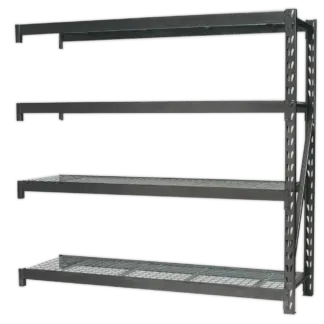 Heavy-Duty Racking Extension Pack with 4 Mesh Shelves 640kg Capacity Per Level [AP6572E]