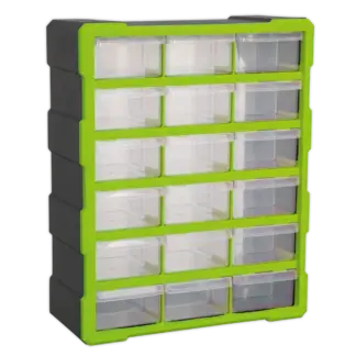 Cabinet Box 18 Drawer - Green/Black [APDC18HV]