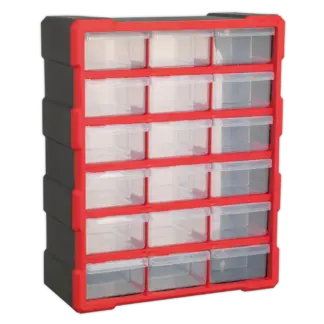 Cabinet Box 18 Drawer - Red/Black [APDC18R]