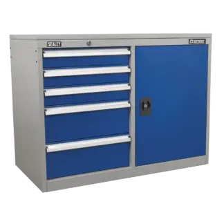 Premier Industrial™ Cabinet/Workstation with 5 Drawers & 1 Shelf [API1103B]