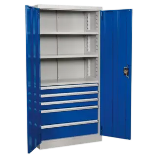Premier Industrial™ Cabinet with 5 Drawers & 3 Shelves 1800mm [APICCOMBO5]