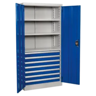 Premier Industrial™ Cabinet with 7 Drawers & 3 Shelves 1800mm [APICCOMBO7]