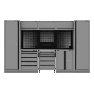Superline PRO® Black Edition Storage System with Stainless Worktop 3.24m [APMSBESTACK01SS]