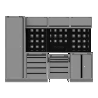 Superline PRO® Black Edition Storage System with Stainless Worktop 2.64m [APMSBESTACK02SS]