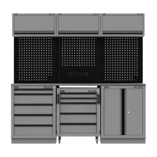 Superline PRO® Black Edition Storage System with Stainless Worktop 2.04m [APMSBESTACK03SS]