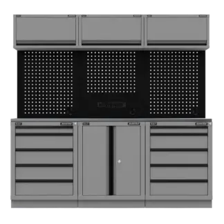 Superline PRO® Black Edition Storage System with Stainless Worktop 2.04m [APMSBESTACK04SS]