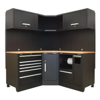 Premier™ Corner Storage System with Hardwood Worktop 1.71m [APMSCOMBO6W]