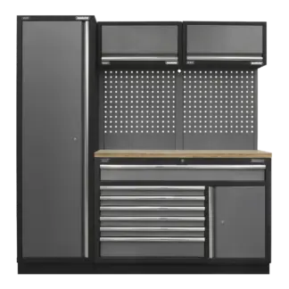 Superline PRO® Storage System with Pressed Wood Worktop 1.96m [APMSSTACK09W]