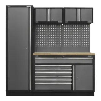 Superline PRO® Storage System with Pressed Wood Worktop 1.96m [APMSSTACK10W]