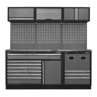 Superline PRO® Modular Storage System Combo with Stainless Steel Worktop [APMSSTACK14SS]