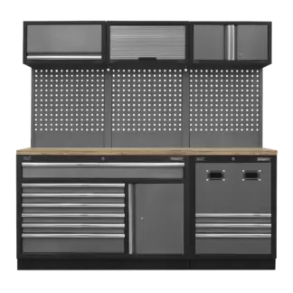 Superline PRO® Modular Storage System Combo with Pressed Wood Worktop [APMSSTACK14W]