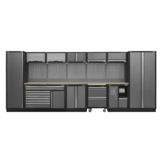 Superline PRO® Storage System with Pressed Wood Worktop 4.92m [APMSSTACK15W]