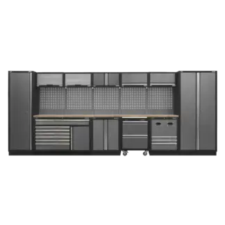 Superline PRO® Storage System with Pressed Wood Worktop 4.92m [APMSSTACK16W]