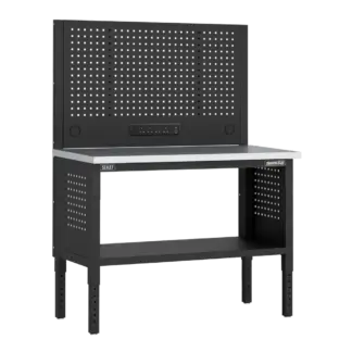 Superline PRO® Modular Workbench with Pegboard Back Panel Stainless Steel Worktop 1265mm [APMWB50COMBOSS]