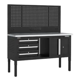 Superline PRO® Modular Workbench with 3 Drawers & Cupboard Stainless Steel Worktop 1525mm [APMWB60COMBO2SS]