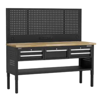 Superline PRO® Modular Adjustable-Height Workbench with 5 Drawers & Wooden Worktop 1830mm [APMWB72COMBO3W]
