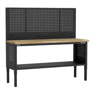 Superline PRO® Modular Adjustable-Height Workbench with Pegboard Back Panel & Wooden Worktop 1830mm [APMWB72COMBOW]