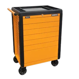 Superline PRO® Push-To-Open Rollcab 7 Drawer - Orange [APPD7O]