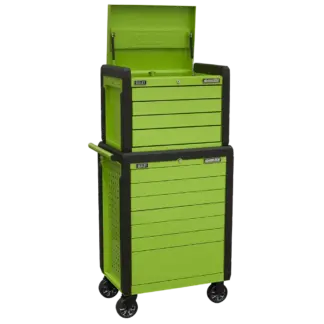 Superline PRO® Push-To-Open Topchest & Rollcab Combination 11 Drawer - Green [APPDSTACKG]