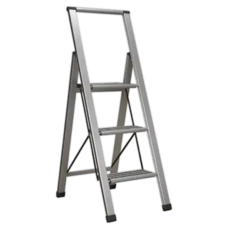 Aluminium Professional Fold-Flat Step Ladder 3-Step 150kg Capacity - EN 14183 [APSL3]