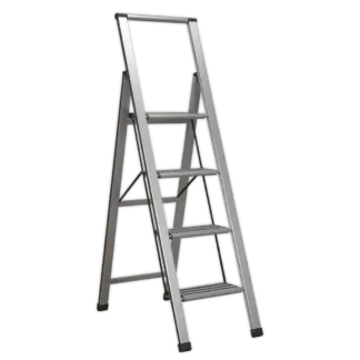 Aluminium Professional Folding Step Ladder 4-Step 150kg Capacity - EN 1483 [APSL4]