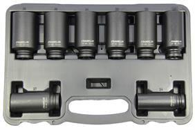 Franklin 8 pce 12 pt Impact Hub Nut Deep Thinwall Socket Set 1/2" dr