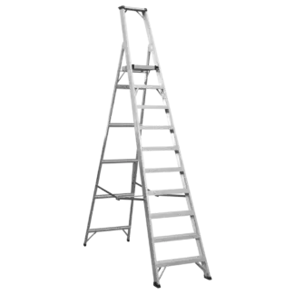 Industrial Step Ladder 10-Tread Aluminium - EN 131 [AXL10]