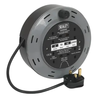 10m Cassette Type Cable Reel with Thermal Trip 4 x 230V [BCR10B]