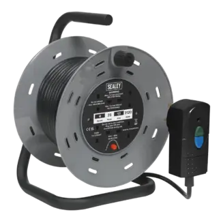 25m Cable Reel with Thermal Trip & RCD Plug 4 x 230V [BCR25RCD]