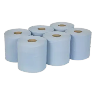 2-Ply Embossed Blue Paper Roll 150m - Pack of 6 [BLU150]
