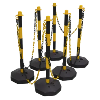 Post & Chain Kit 25m - Black/Yellow [BYSBKIT]