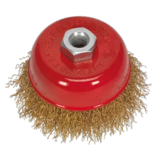 75mm Brassed Steel Crimped Wire Cup Brush M14 x 2mm [CBC752]