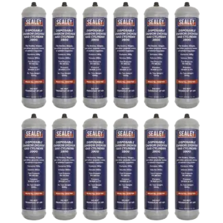 Disposable Carbon Dioxide Gas Cylinder 390g - Box of 12 [CO2/100/12]