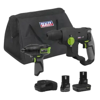 2 x SV10.8 Series Cordless Power Tool Kit 10.8V - 2 Batteries & Euro Plug [CP108VCOMBO4EU]