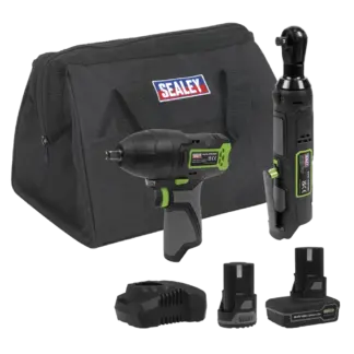 2 x SV10.8 Series Cordless Power Tool Kit 10.8V - 2 Batteries & Euro Plug [CP108VCOMBO6EU]