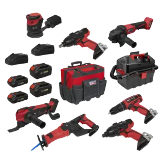 8 x SV20 Series Cordless Power Tool Kit 20V Euro Plug - 4 Batteries [CP20VCOMBO4EU]