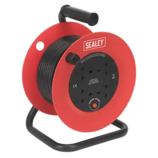 25m Heavy-Duty Cable Reel with Thermal Trip 4 x 230V [CR25/1.5]