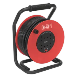 50m Heavy-Duty Cable Reel with Thermal Trip 4 x 230V [CR25025]