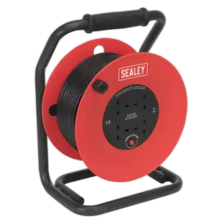 50m Heavy-Duty Cable Reel with Thermal Trip 4 x 230V [CR50/1.5]