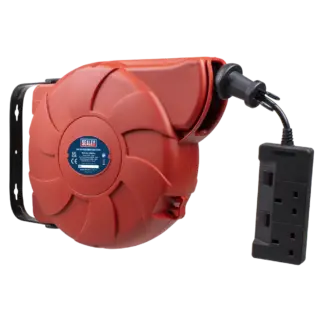 Cable Reel System Retractable 10m 2 x 230V Socket [CRM10]