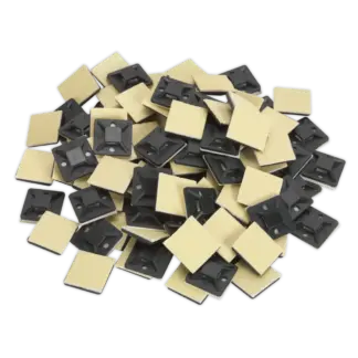 Self-Adhesive Cable Tie Mount 20 x 20mm, Black - Pack of 100 [CTM2020B]