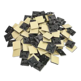 Self-Adhesive Cable Tie Mount 25 x 25mm, Black - Pack of 100 [CTM2525B]