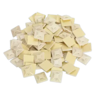 Self-Adhesive Cable Tie Mount 30 x 30mm, White - Pack of 100 [CTM3030W]