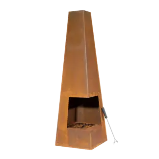 Dellonda Chiminea, Wood Burner, Heater for Outdoors W45cm x H150cm, Corten Steel [DG106]