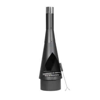 Dellonda Outdoor Chiminea, Fireplace, Fire Pit, Heater, Durable, Black Steel [DG109]