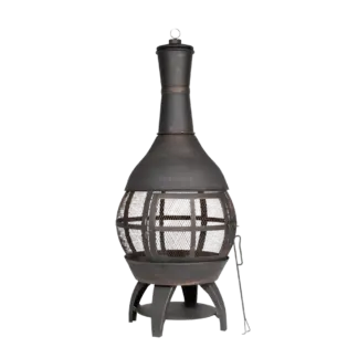 Dellonda Deluxe 360° Chiminea/Fire Pit/Outdoor Heater - Antique Bronze Finish - DG112 [DG112]