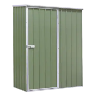 Dellonda Galvanized Steel Storage Shed with Pent Style Roof 150 x 80 x 190cm - Green [DG113]