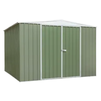 Dellonda Galvanized Steel Storage Shed with Apex Style Roof 300 x 300 x 220cm - Green [DG116]