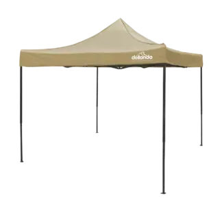 Dellonda Premium 3 x 3m Pop-Up Gazebo, PVC Coated, Water-Resistant Fabric, Supplied with Carry Bag, Rope, Stakes & Weight Bags - Beige Canopy [DG130]